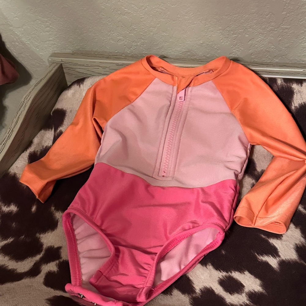 Cat & Jack color block swim suit 12 month
